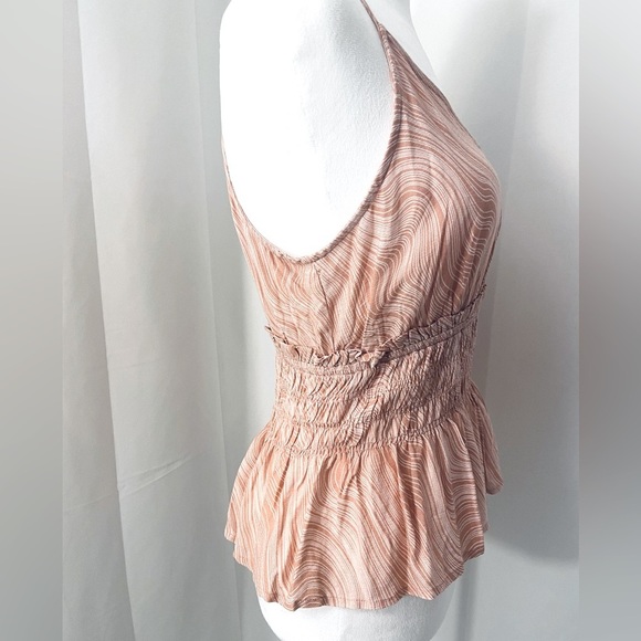 NWT Paper Crane Ruffle Tank Top With Elastic Waist And Cool Swirl Pattern Size M - Picture 3 of 9